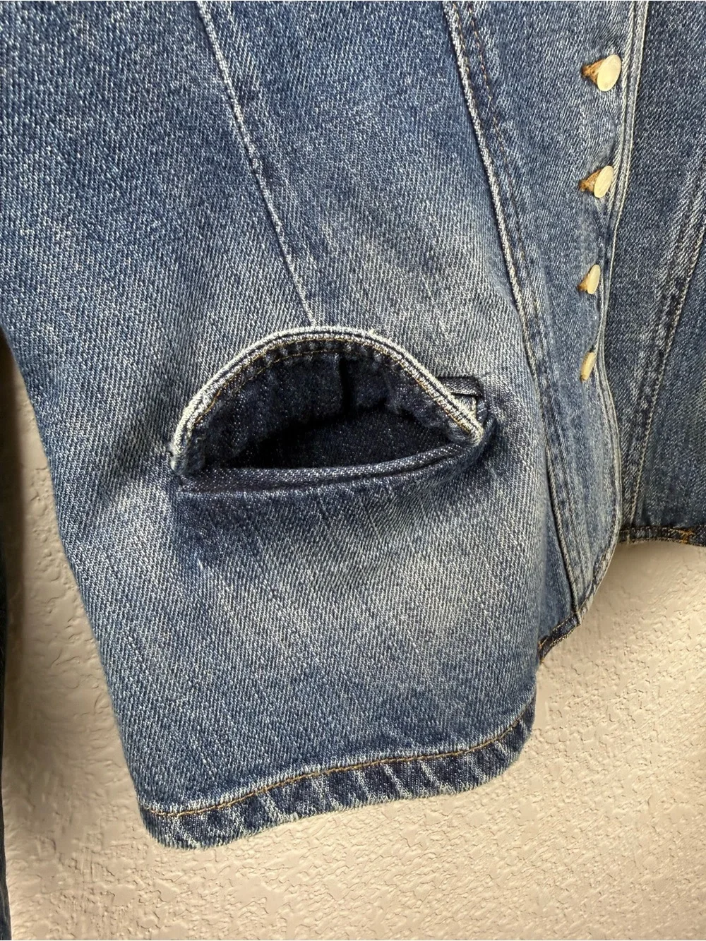 Lauren Jeans Co. Ralph Lauren | Pearl Button Denim Blazer Jacket | Size M
